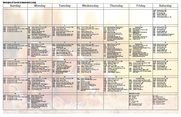 View October's activities calendar